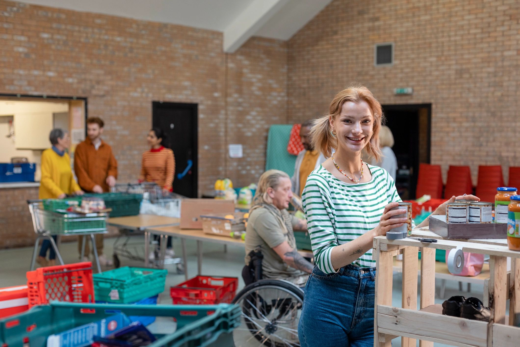 Volunteers working together to support their local community